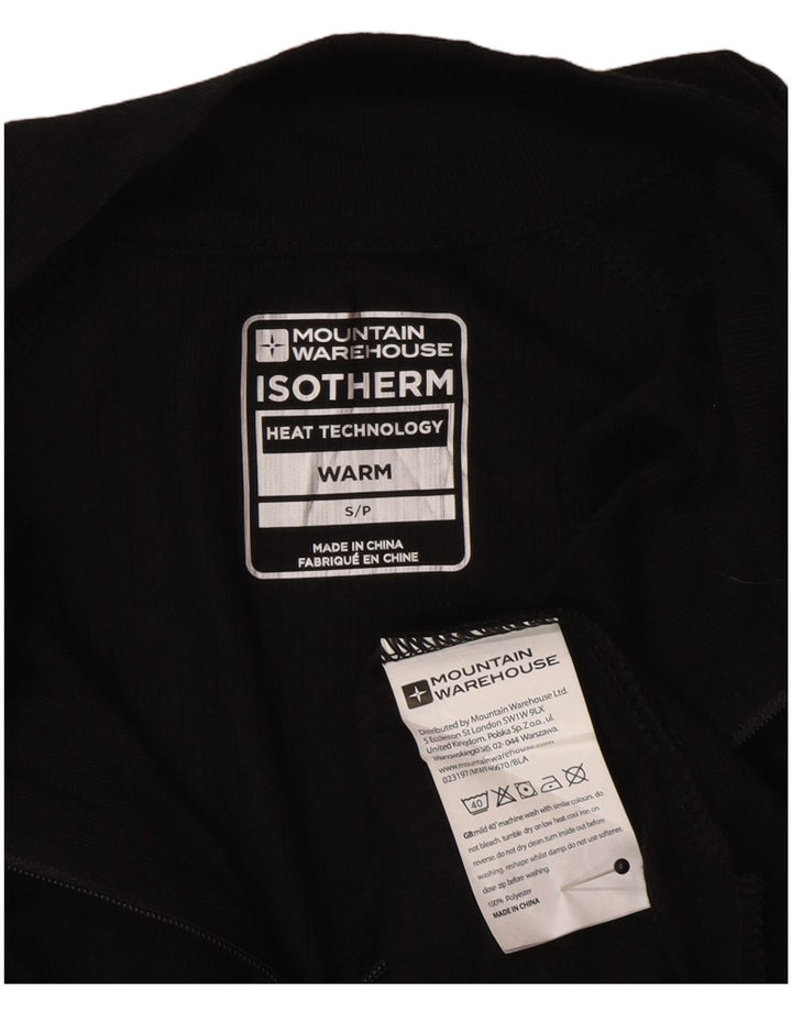 Mountain Warehouse Jersey de chándal con cuello y cremallera para hombre, talla pequeña, negro