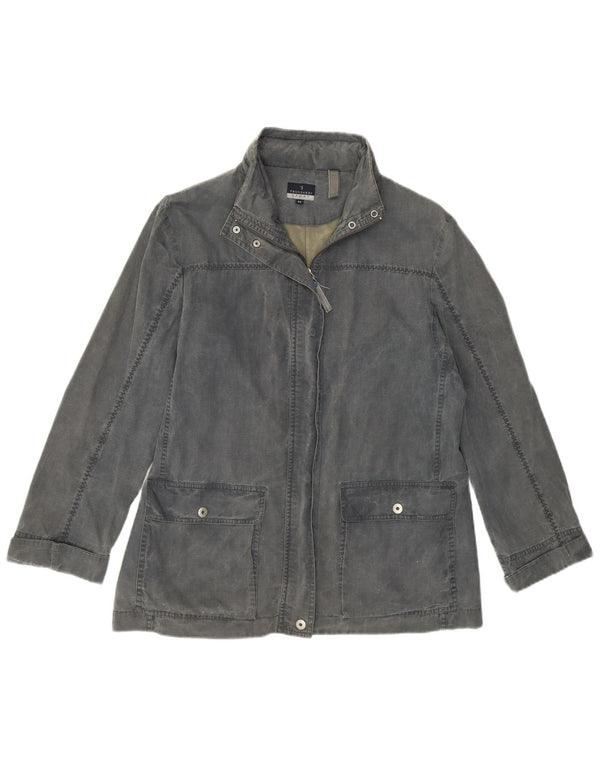 TRUSSARDI Womens Hooded Utility Jacket IT 44 Medium Grey Cotton