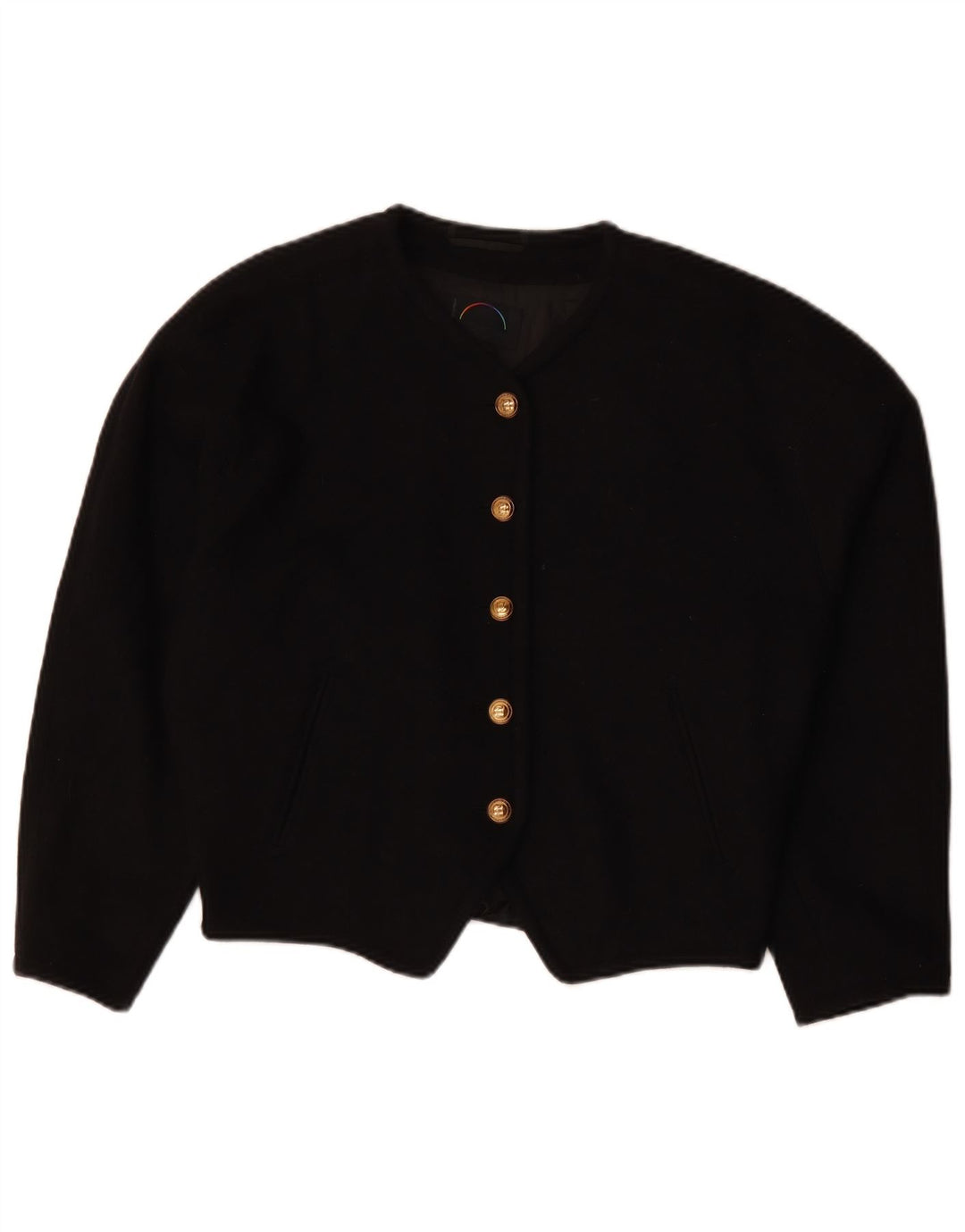 BOGNER Chaqueta tipo blazer corta con 5 botones para mujer UK 40 XL Negro