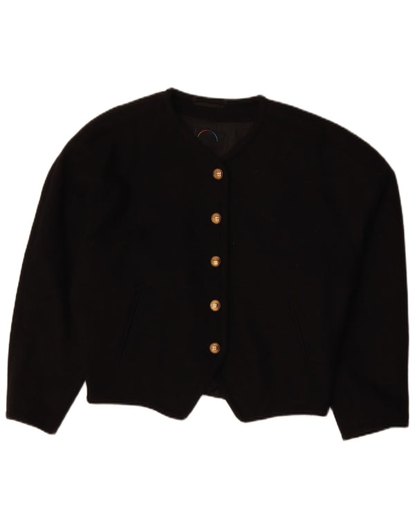 BOGNER Chaqueta tipo blazer corta con 5 botones para mujer UK 40 XL Negro