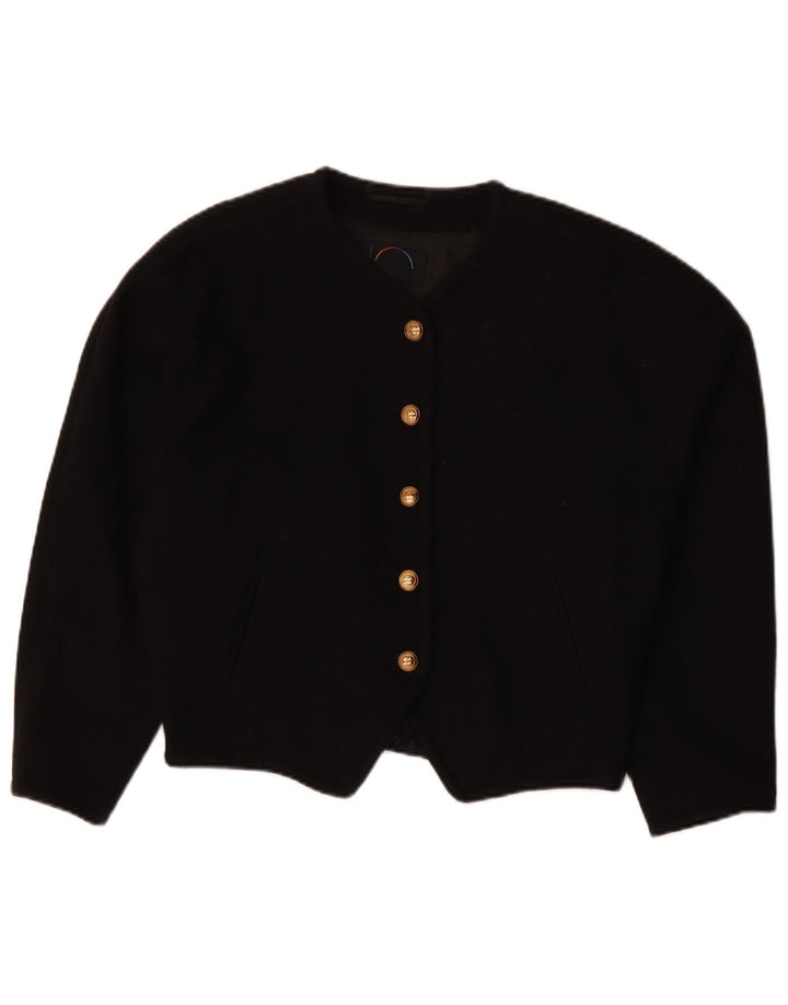 BOGNER Chaqueta tipo blazer corta con 5 botones para mujer UK 40 XL Negro