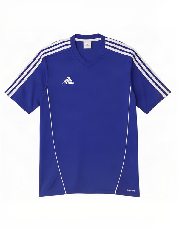 Adidas Mens Climalite Camiseta Top Pequeño Azul Poliéster