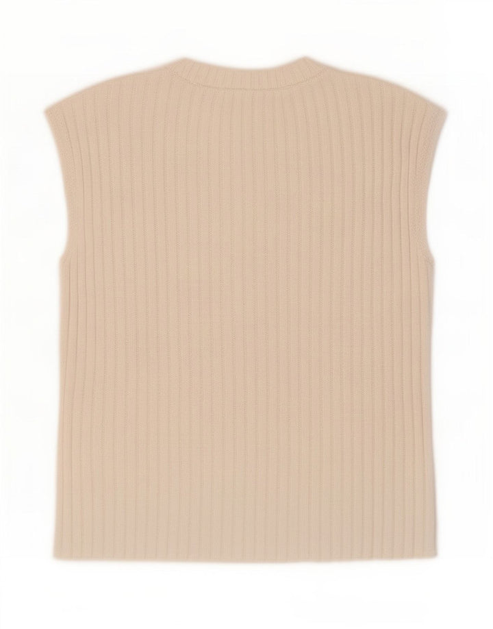Zara Mujer Chaleco Top UK 44 Medio Blanco