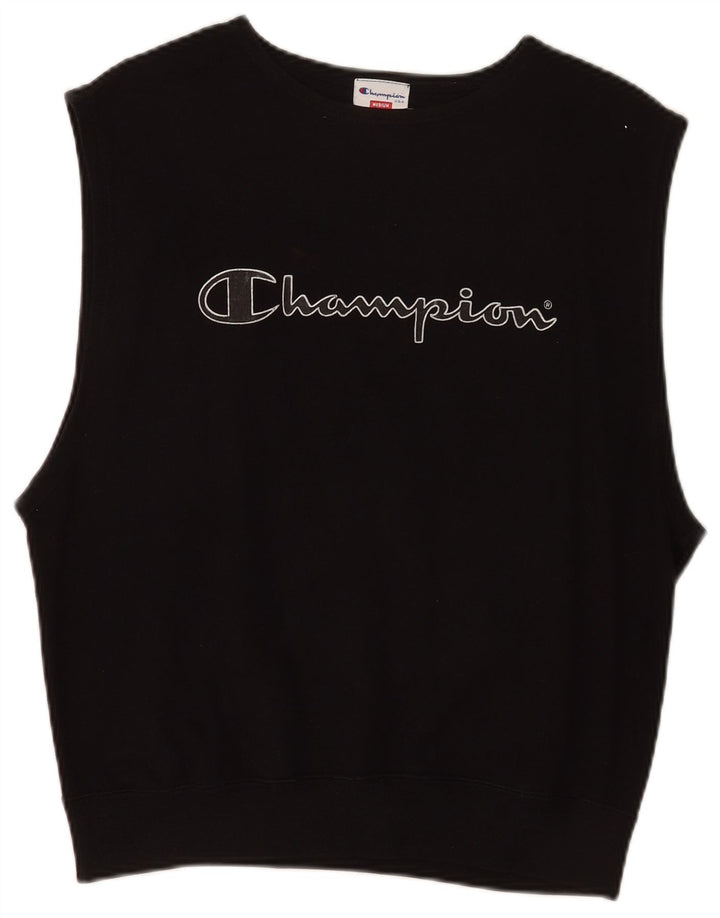 Champion Sudadera Sin Mangas Gráfica para Mujer Jersey UK 14 Medium Negro