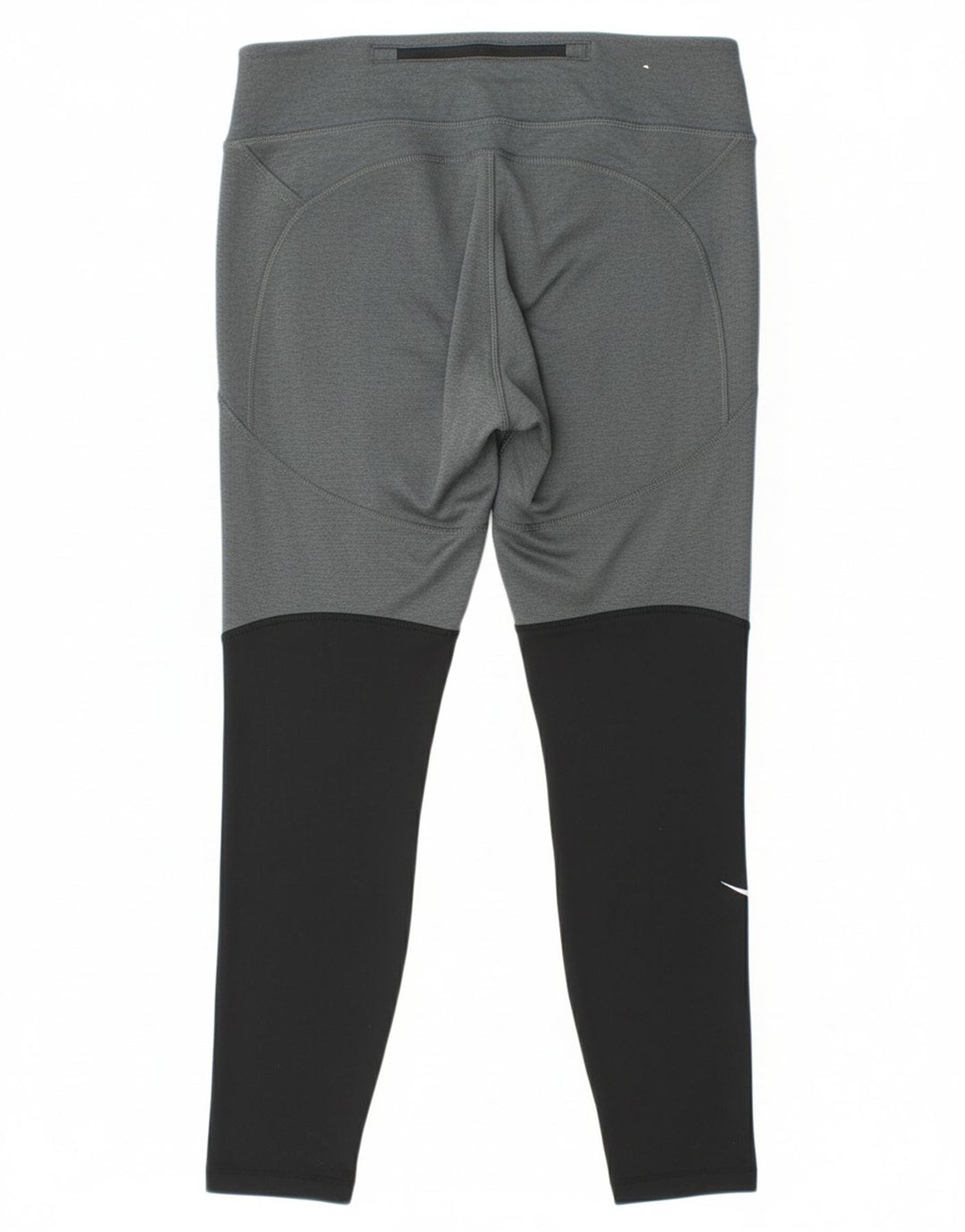 NIKE Womens Dri Fit Leggings UK 14 Large Grey Colourblock Polyester