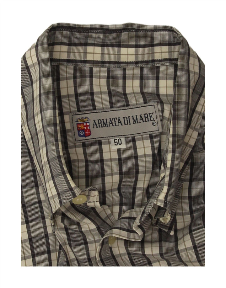 Armata Di Mare Camisa Manga Corta Hombre IT 50 Medium Grey Check