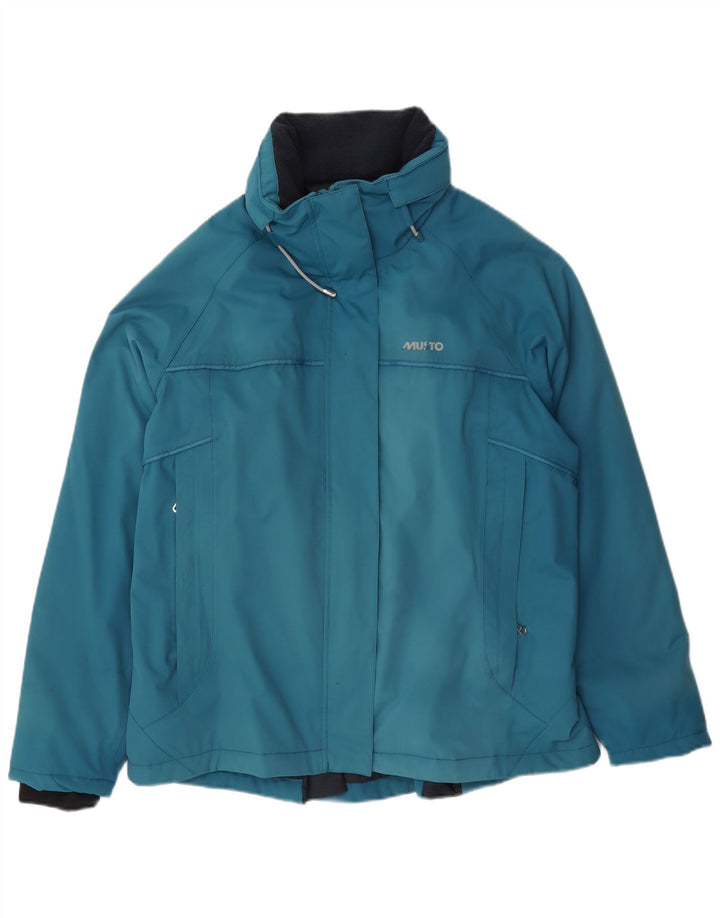 Musto Chaqueta cortavientos con capucha gráfica para mujer UK 46 Grande Poliamida azul