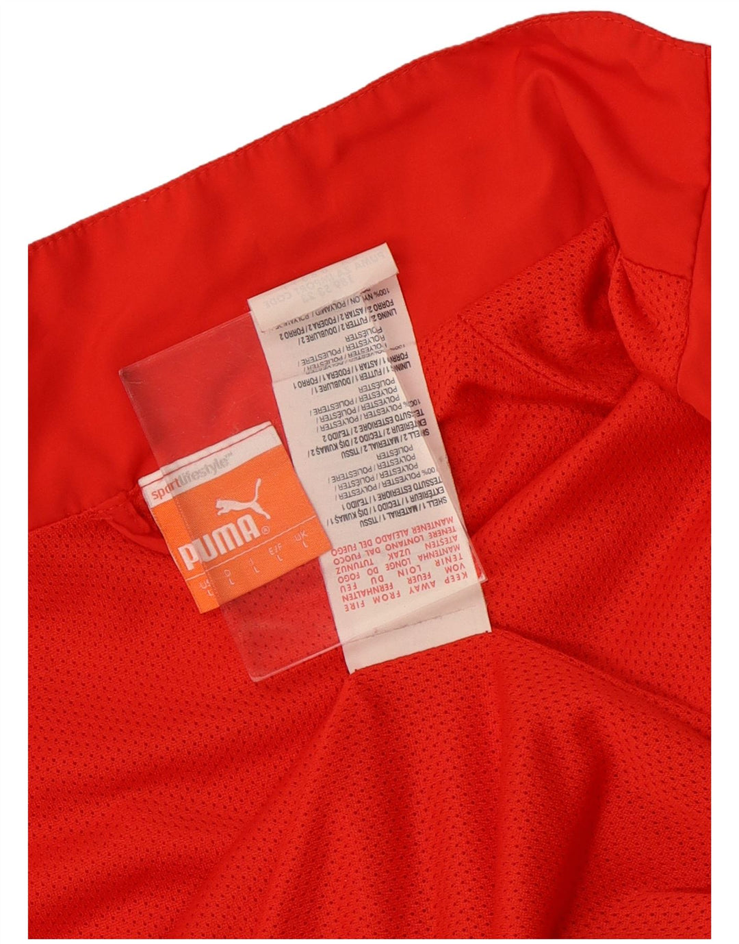 Puma Chaqueta deportiva con estampado gráfico para hombre, talla grande, color rojo