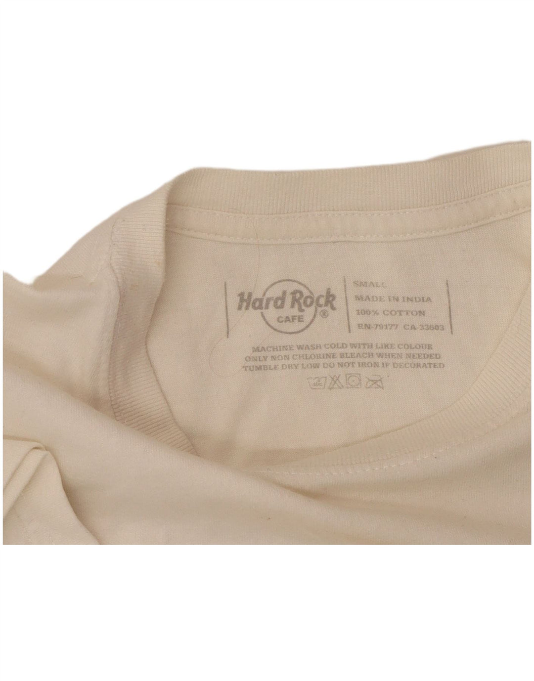 HARD ROCK CAFE Camiseta estampada Amsterdam para hombre Top pequeño de algodón blanco