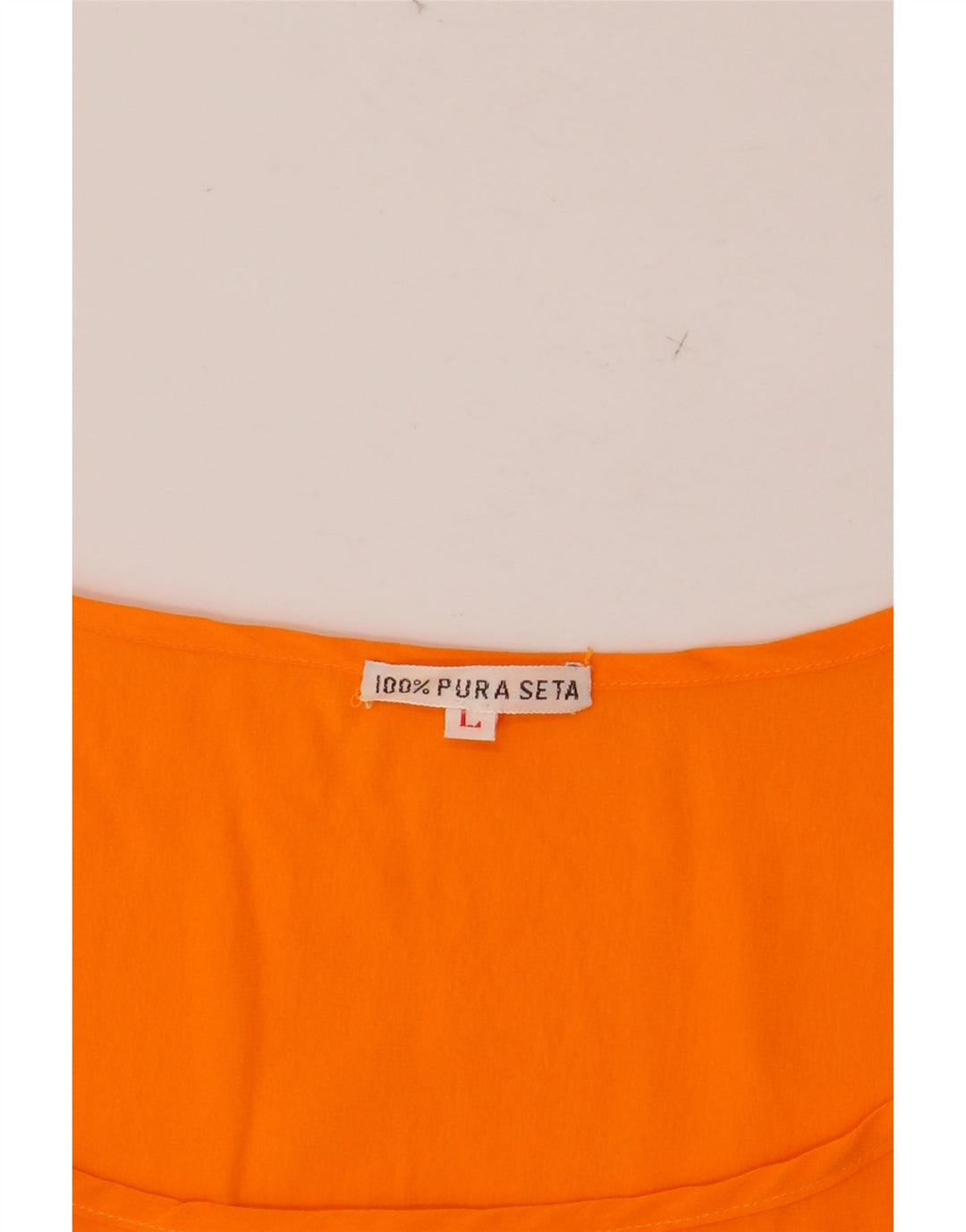 VINTAGE Blusa sin mangas para mujer Top UK 16 Seda naranja grande