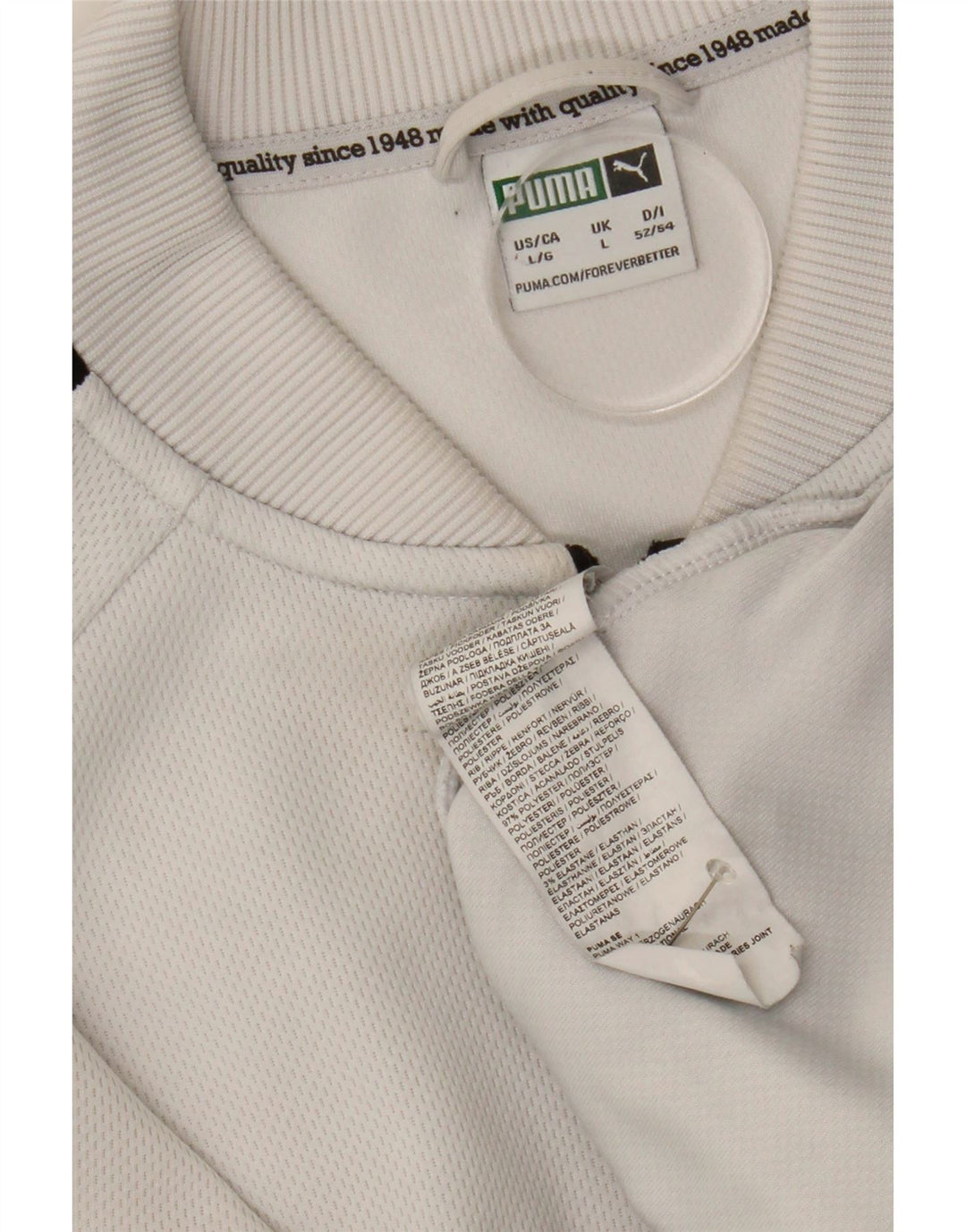Puma Mens Graphic Chándal Top Chaqueta Grande Poliéster Blanco