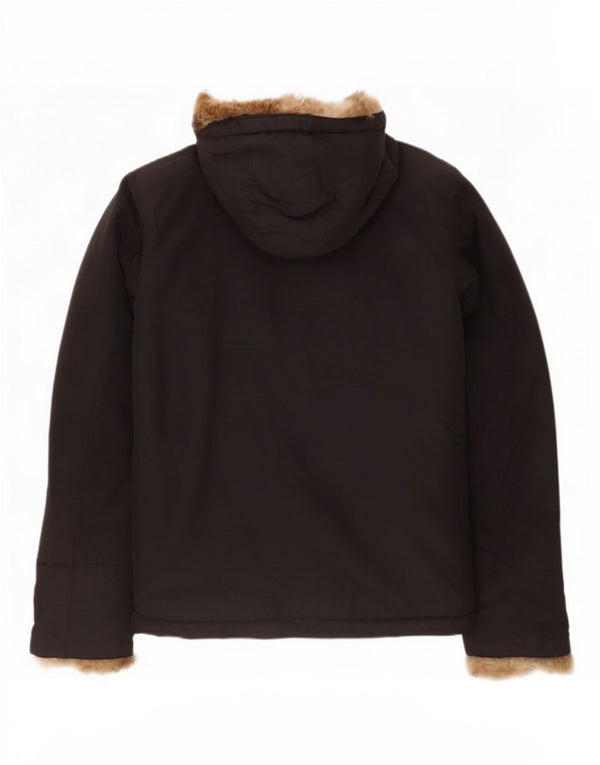 Woolrich Chaqueta acolchada con capucha para mujer UK 44 Mediana Algodón negro