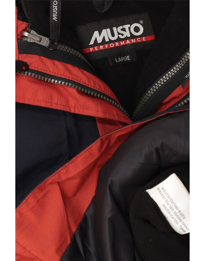 Musto Chaqueta cortavientos con capucha para hombre UK 40 Large Poliéster azul marino