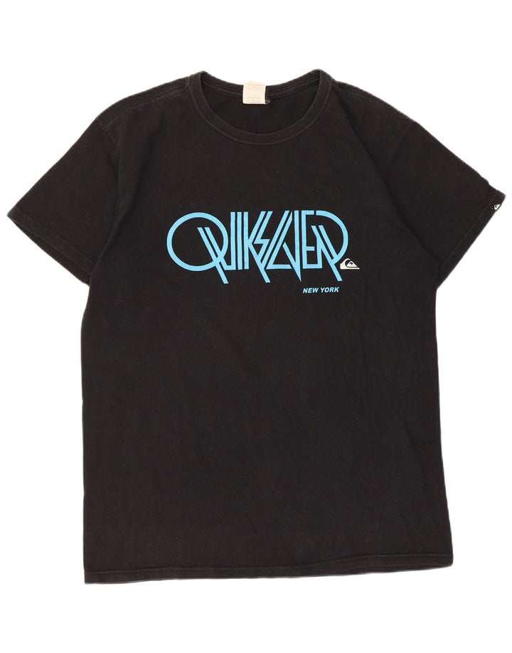 Quiksilver - Camiseta gráfica para hombre, talla mediana, algodón negro