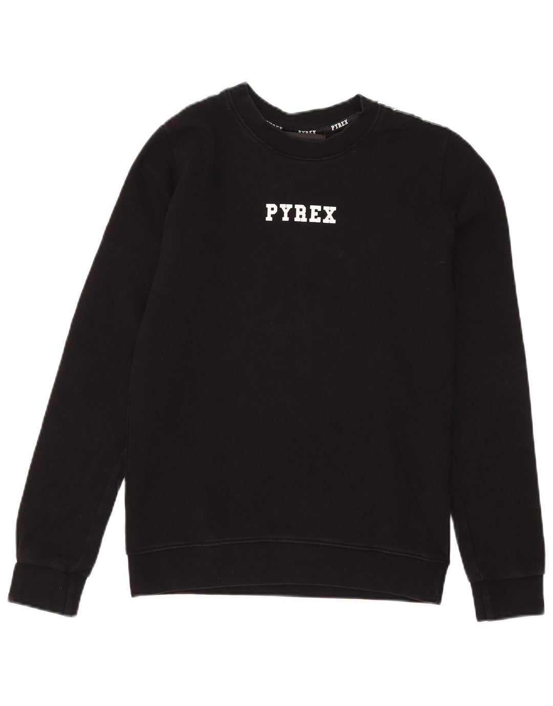 Pyrex Sudadera gráfica para mujer Jumper UK 6 XS Algodón negro