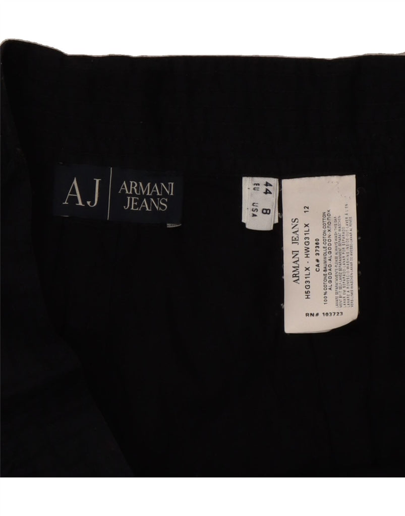 ARMANI Womens High Waist Mini Skirt EU 44 XL W34 Black Cotton Vintage Armani and Second-Hand Armani from Messina Hembry 