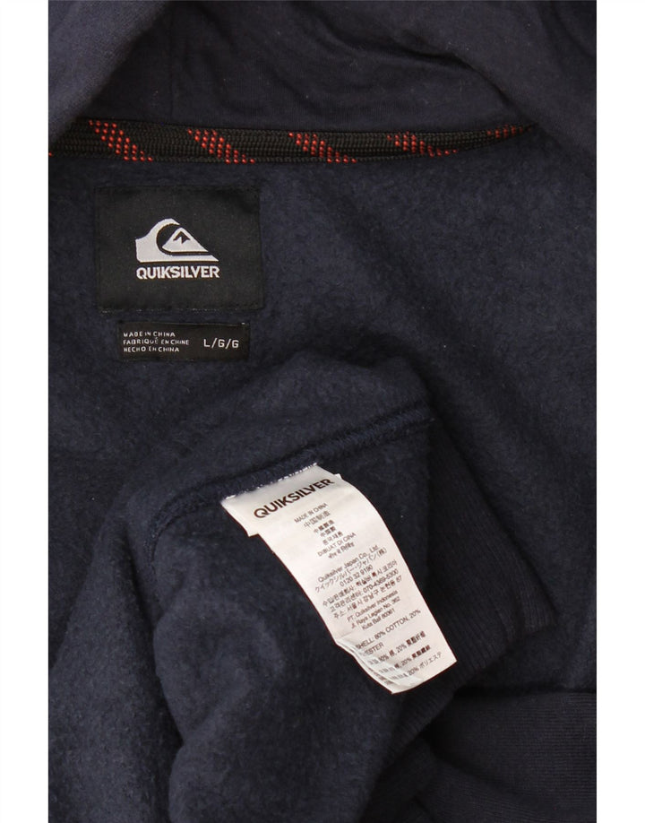 QUIKSILVER Sudadera con capucha y cremallera para hombre, talla grande, algodón azul marino
