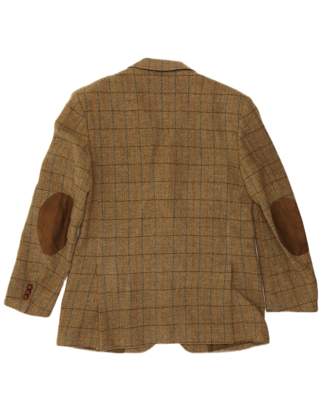 VINTAGE Chaqueta Blazer de 3 Botones para Hombre IT 52 XL Lana a Cuadros Caqui