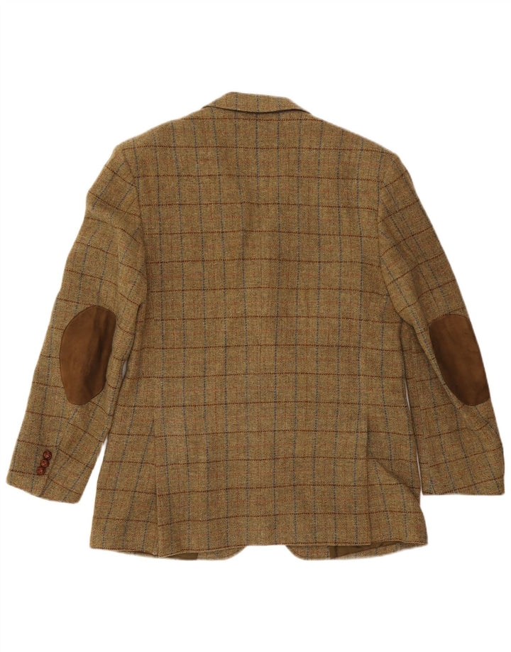 VINTAGE Chaqueta Blazer de 3 Botones para Hombre IT 52 XL Lana a Cuadros Caqui