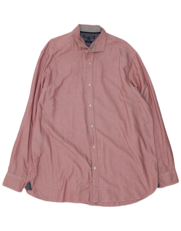 Tommy Hilfiger Camisa alta de corte regular para hombre 3XL Algodón rojo