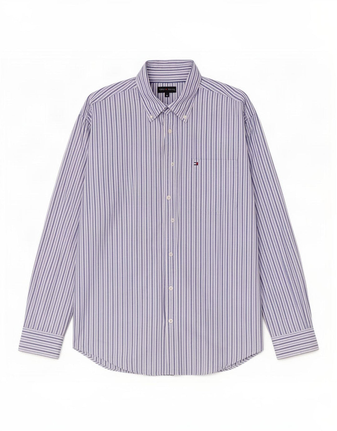 Camisa Tommy Hilfiger Hombre Azul Medio Rayas Pintadas