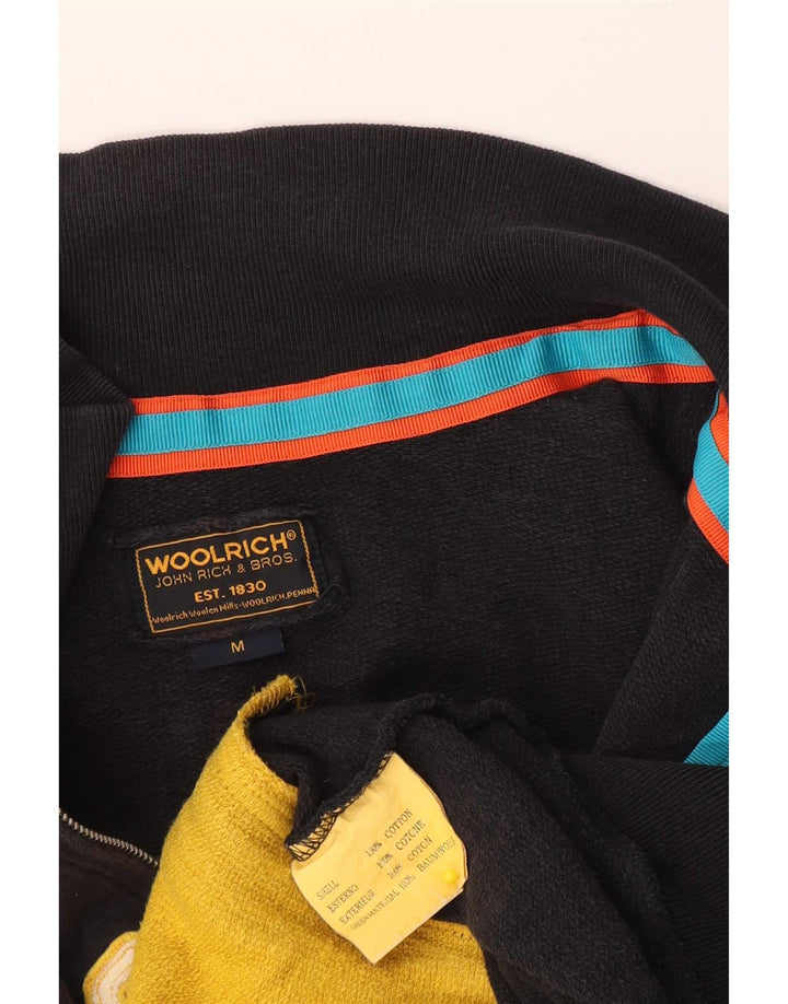 Woolrich Chaqueta superior de chándal con gráfico para hombre Algodón negro mediano
