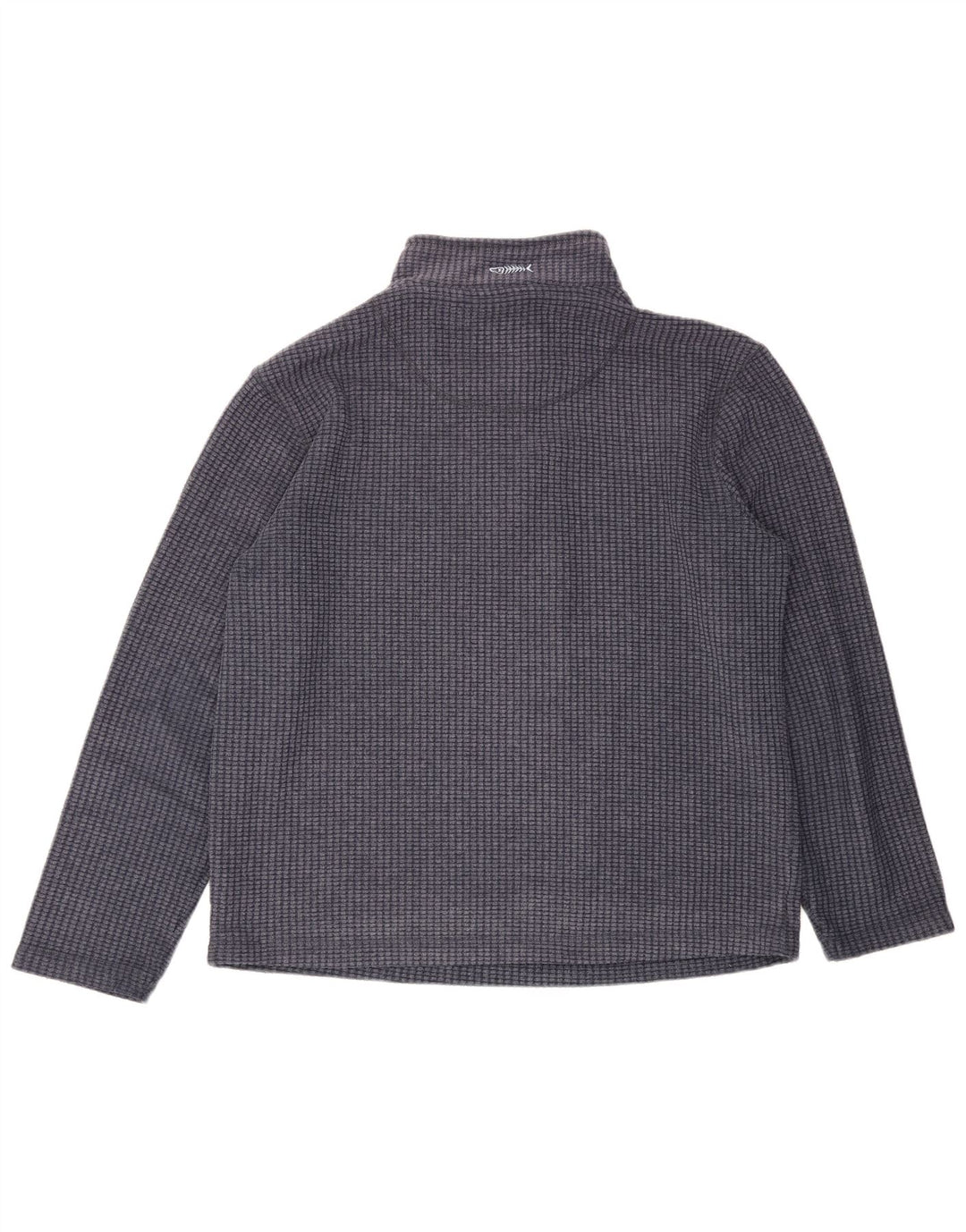 Weird Fish Jersey de forro polar con cuello y cremallera para hombre, tamaño grande, poliéster azul marino