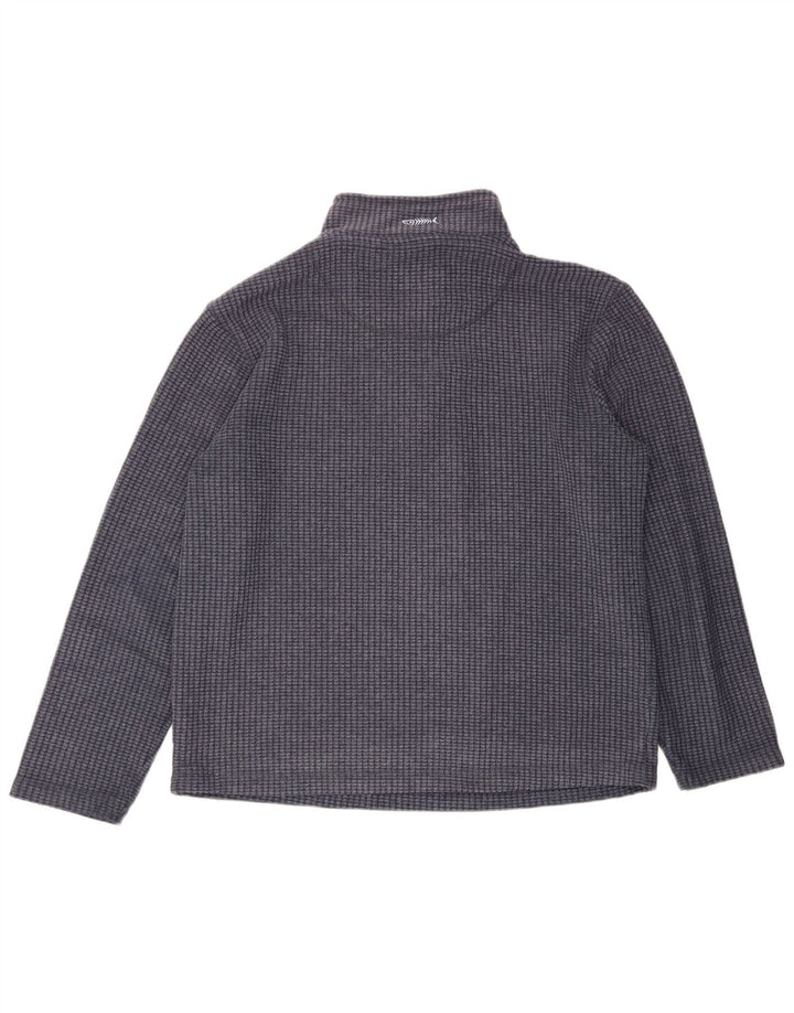 Weird Fish Jersey de forro polar con cuello y cremallera para hombre, tamaño grande, poliéster azul marino