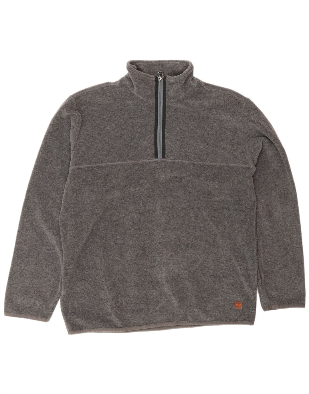 Hugo Boss Jersey de forro polar con cuello y cremallera para hombre Poliéster gris grande