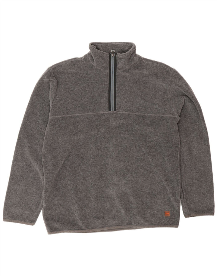 Hugo Boss Jersey de forro polar con cuello y cremallera para hombre Poliéster gris grande