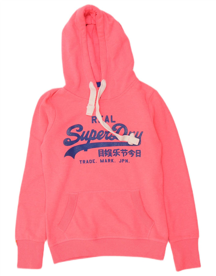 Superdry Jersey con capucha gráfica para mujer Reino Unido 10 Pequeño poliéster rosa
