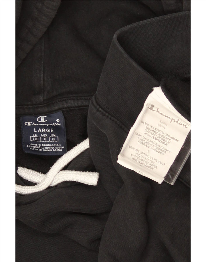 CHAMPION Sudadera con capucha para hombre Jersey grande de algodón negro