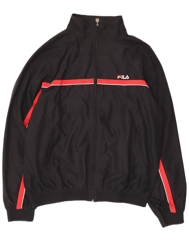 Fila Hombre Chándal Top Chaqueta XL Poliéster Negro