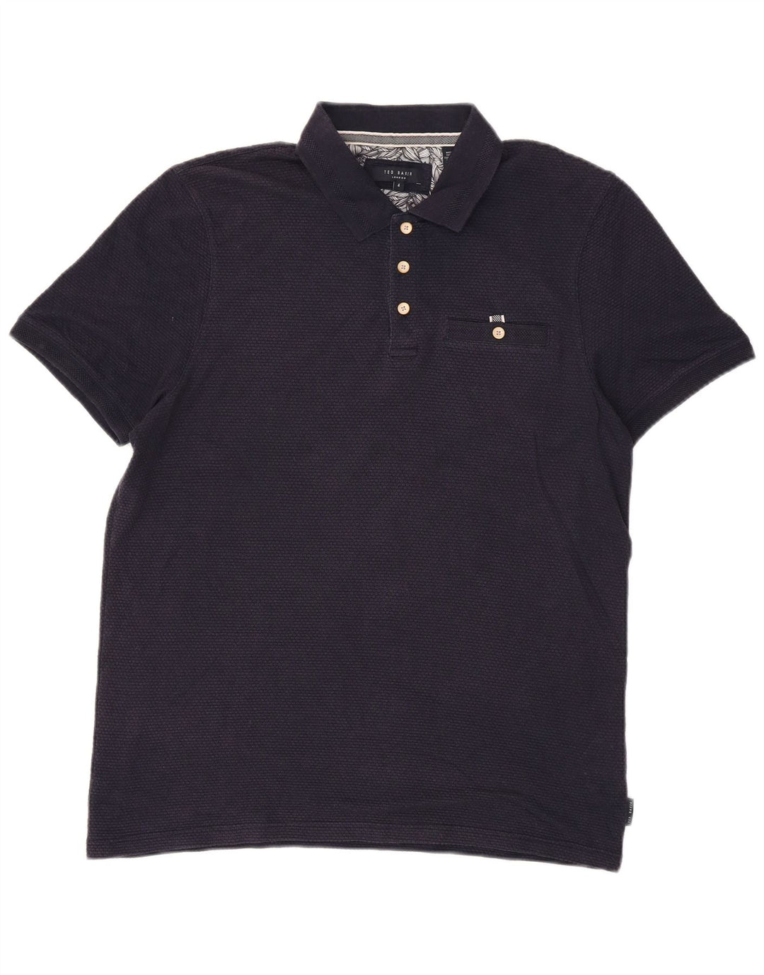 Ted Baker Polo para hombre talla 4 grande azul marino modal