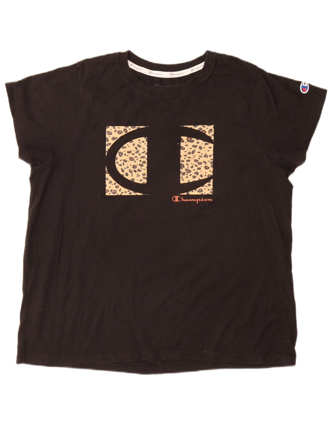 Champion Camiseta gráfica para mujer Top UK 40 XL Algodón negro