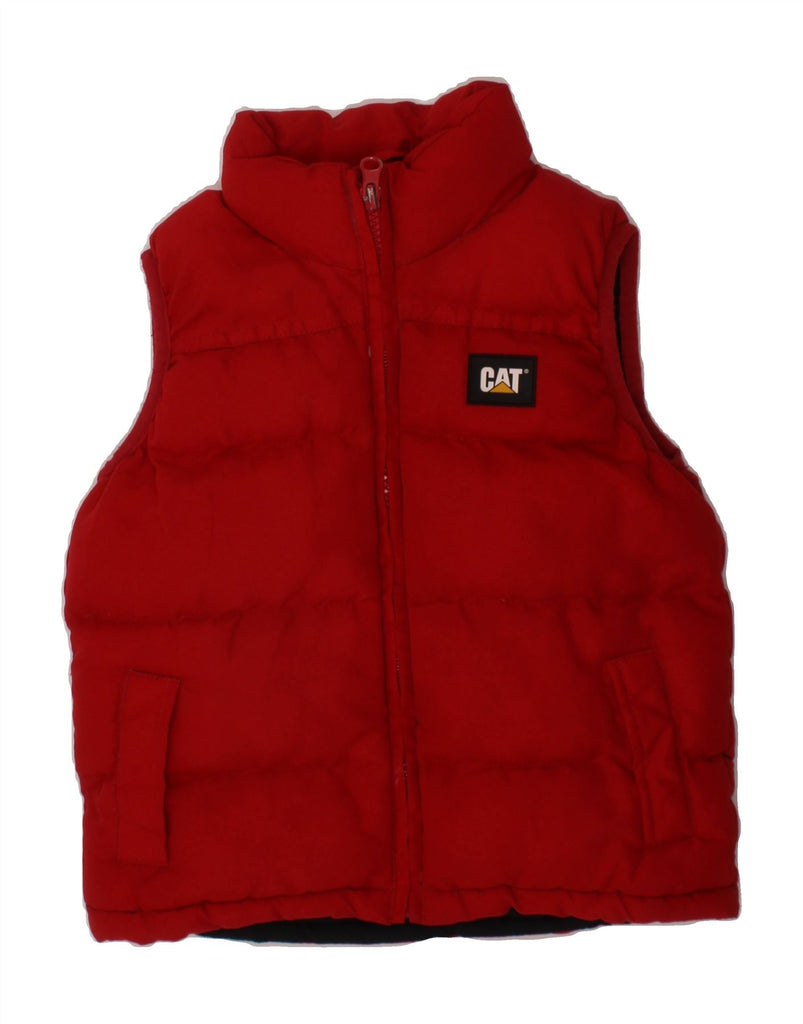 CATERPILLAR Baby Boys Padded Gilet 18-24 Months Red Polyester Vintage Caterpillar and Second-Hand Caterpillar from Messina Hembry 