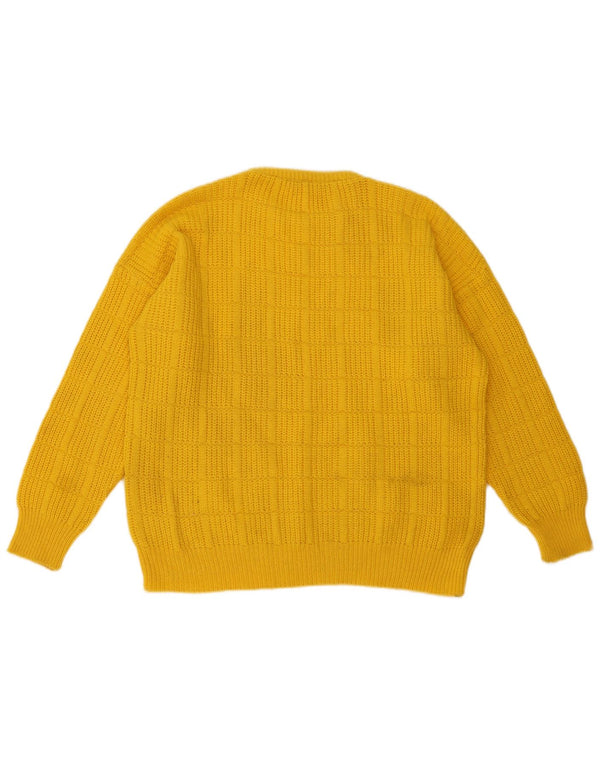Colmar Mens Loose Fit Crew Neck Jumper Sweater IT 46 Small Yellow Wool