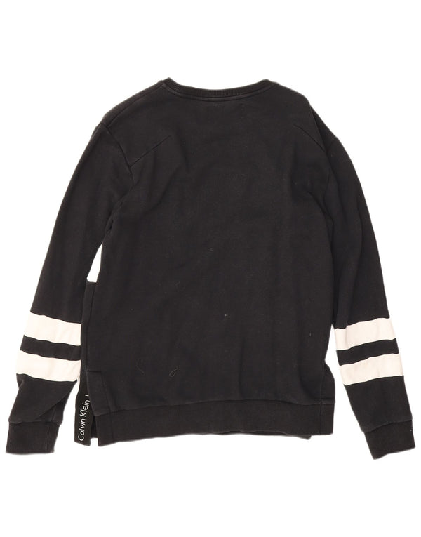 Calvin Klein Jeans Hombre Sudadera Jumper Medium Negro Colorblock Algodón