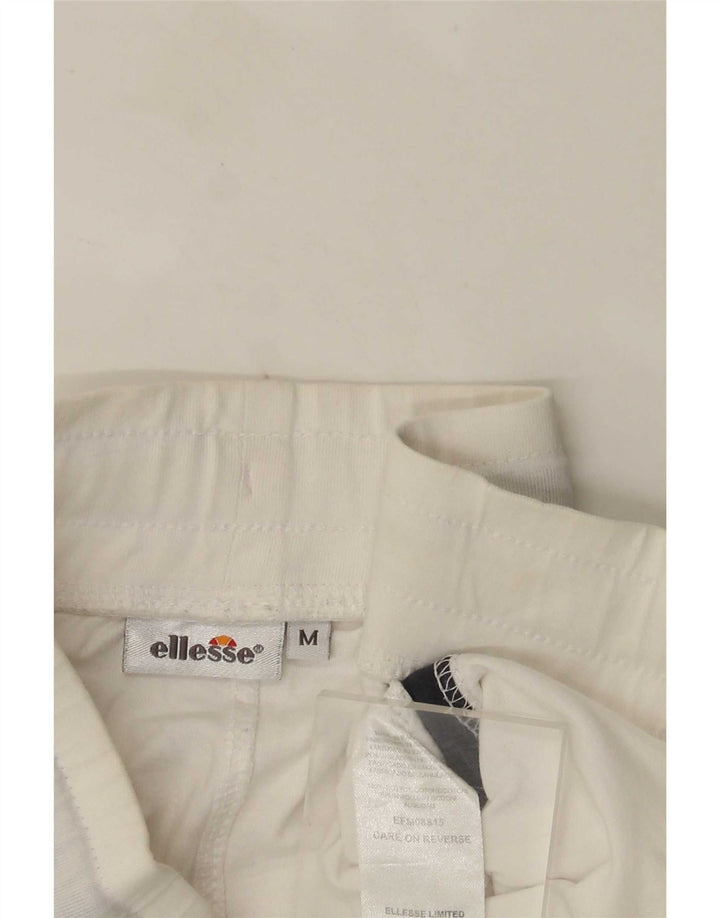 Ellesse Pantalones Cortos Deportivos Gráficos para Hombre Talla Mediana Color Blanco Bloque de Colores Algodón