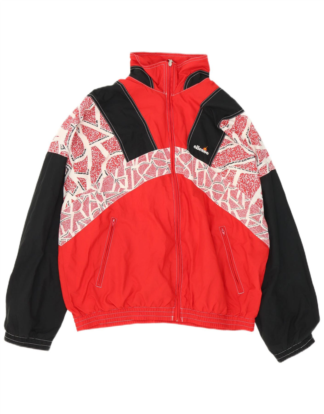 Ellesse Mens Chándal Top Chaqueta 2XL Rojo Colorblock Poliéster