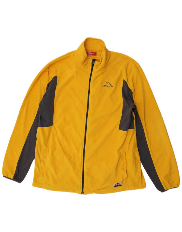 Kappa Chaqueta polar para hombre UK 44 2XL Amarillo Colorblock Poliéster