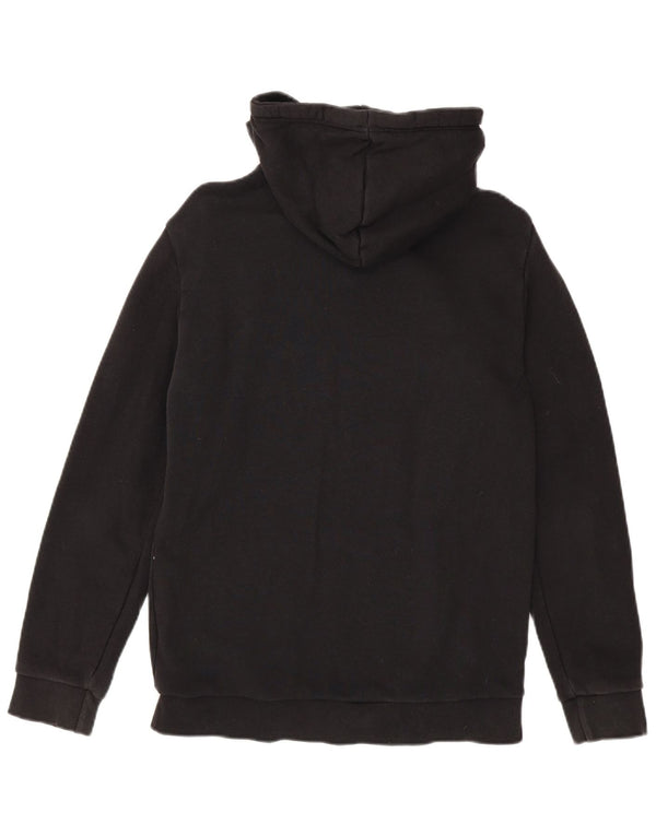 Adidas - Sudadera con capucha para hombre, diseño gráfico, talla pequeña, algodón negro