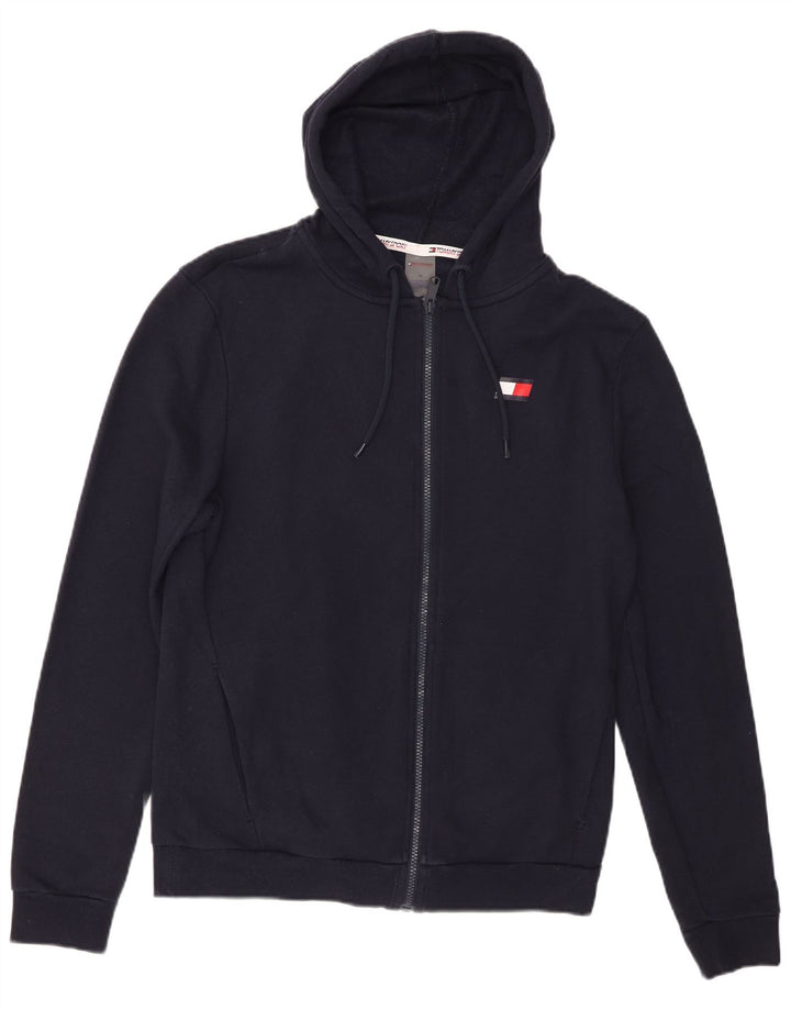 Tommy Hilfiger Suéter con capucha y cremallera para hombre Algodón azul marino mediano