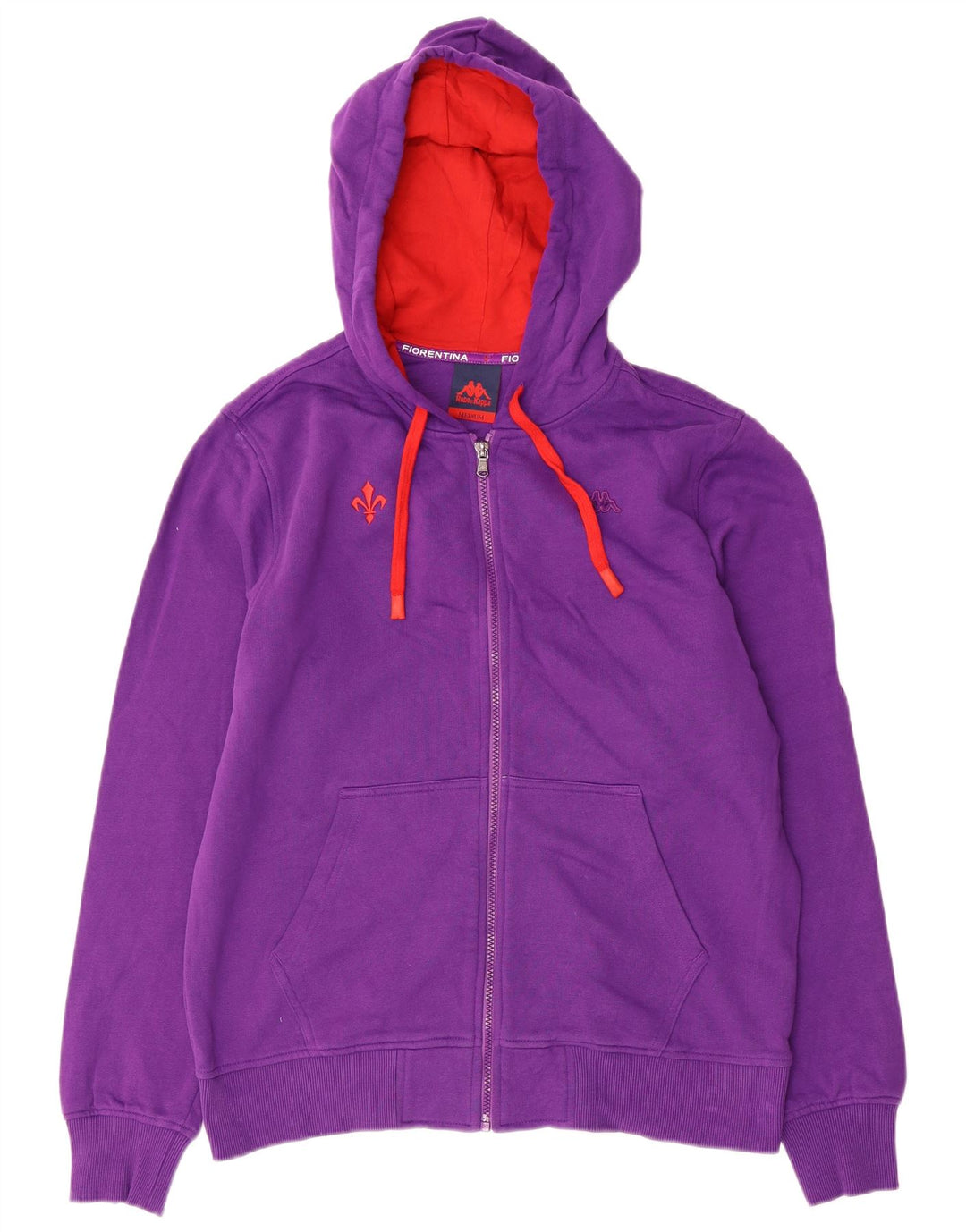 KAPPA Sudadera con capucha y cremallera para hombre de algodón morado mediano
