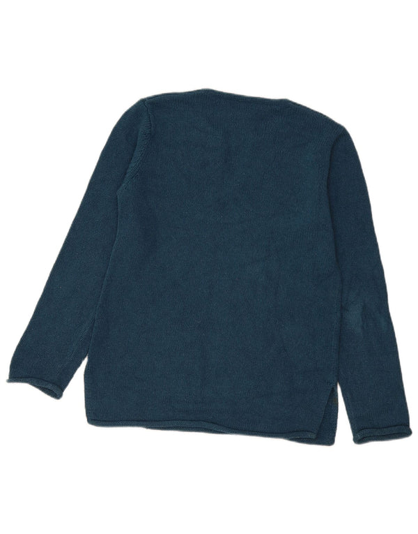 L.L.Bean Jersey extragrande con cuello en V para mujer UK 6 XS Seda azul marino