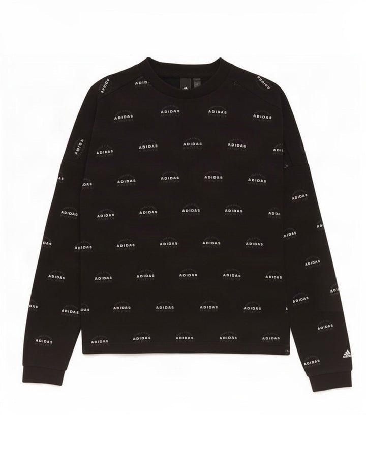 Adidas Hombre Sudadera Gráfica Jersey Pequeño Algodón Negro