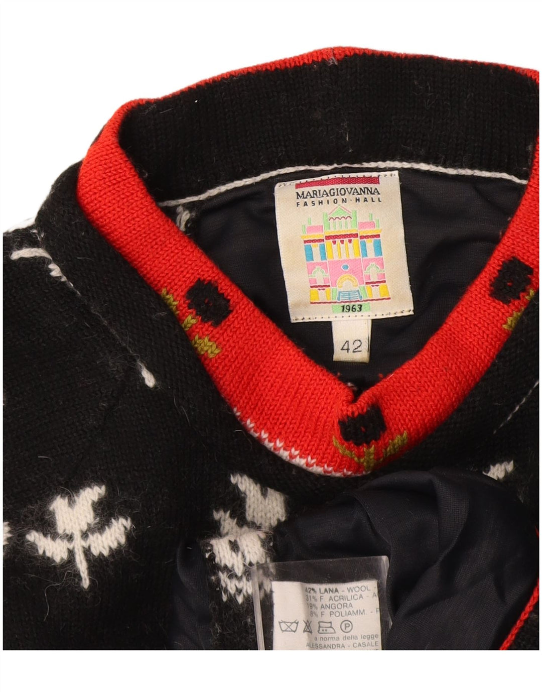 Maria Giovanna - Jersey con cuello alto para mujer, IT 42, mediano, negro