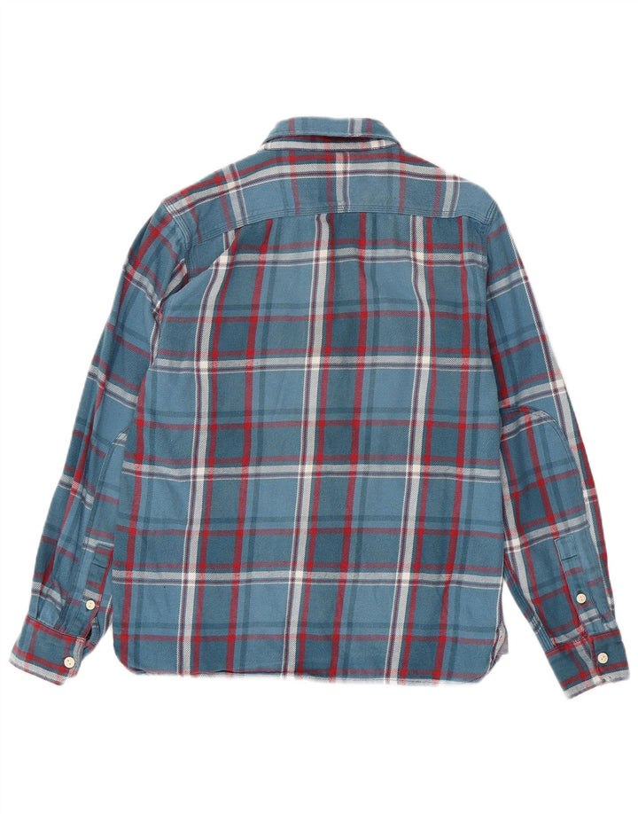 Levi's Camisa de franela de corte estándar para hombre, cuadros azules pequeños