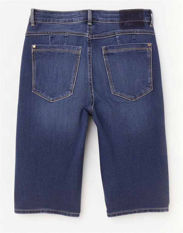 Marks & Spencer Womens Magic Denim Shorts UK 12 Medium W28 Navy Blue