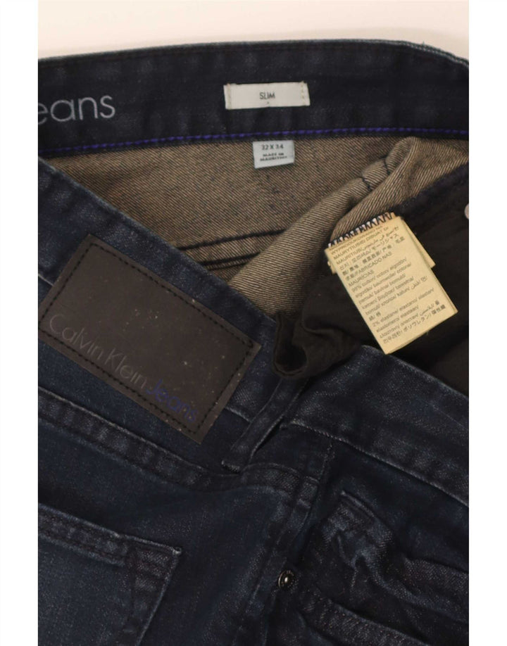 Vaqueros ajustados para mujer Calvin Klein W32 L34 Algodón azul marino